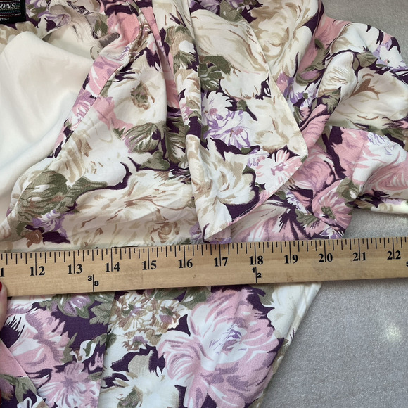 Vintage 80s SL Fashions Dress Women 8 Cream Pink Floral Pastel Cottagecore Fairy - Picture 11 of 12